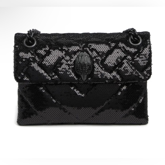 KURT GEIGER LONDON Mini Kensington Black Sequins Shoulder Bag - Picture 2 of 6